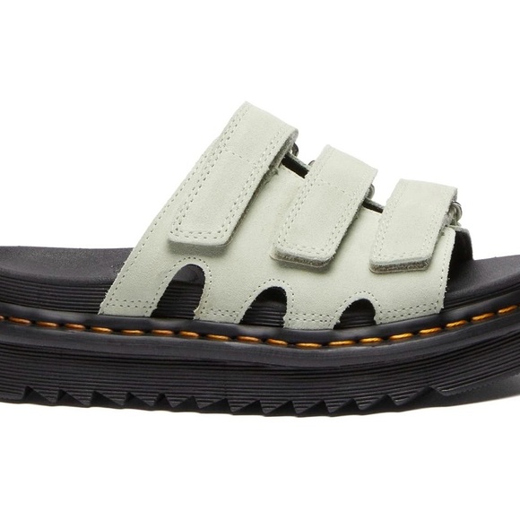 Dr. Martens Raine Slide Sandals in Sage Green - Picture 3 of 11